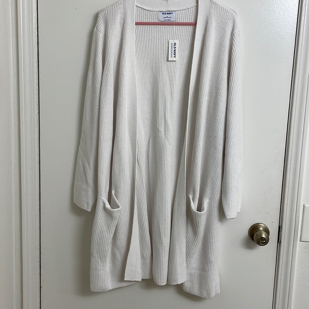 Old Navy Textured Shaker-Stitch Long-Line Open-Front Sweater 2X